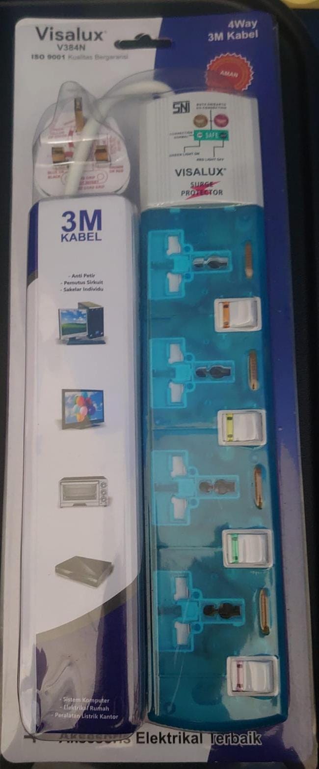 EXTENSION VISALUX 4 LUBANG 3M SURGE PROTECTOR