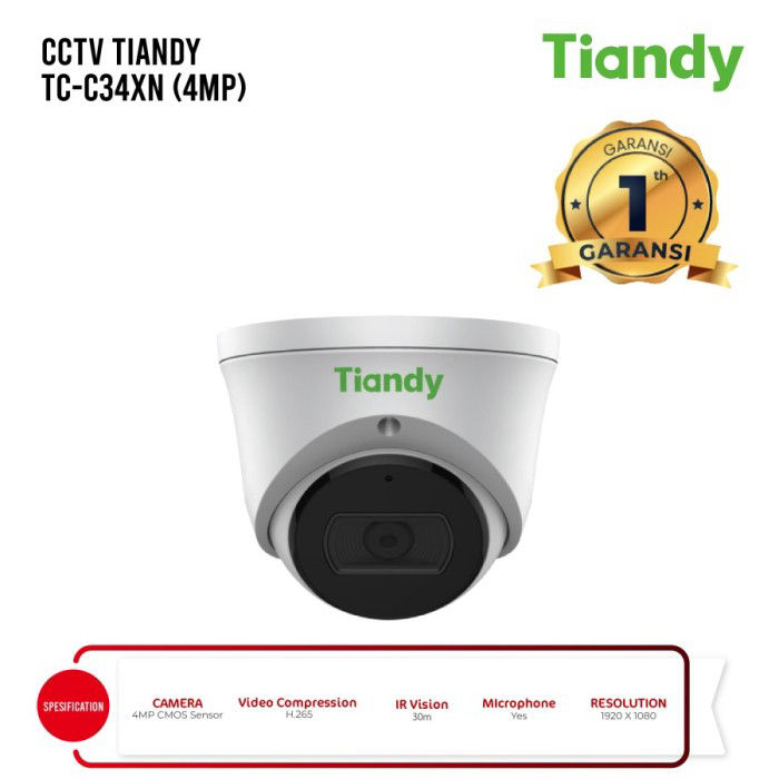 IPCAM TIANDY INDOOR 4MP AUDIO TC-C34XN